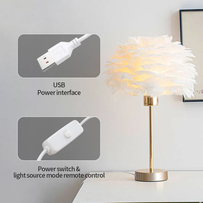 Romantic Feather Table Lamp